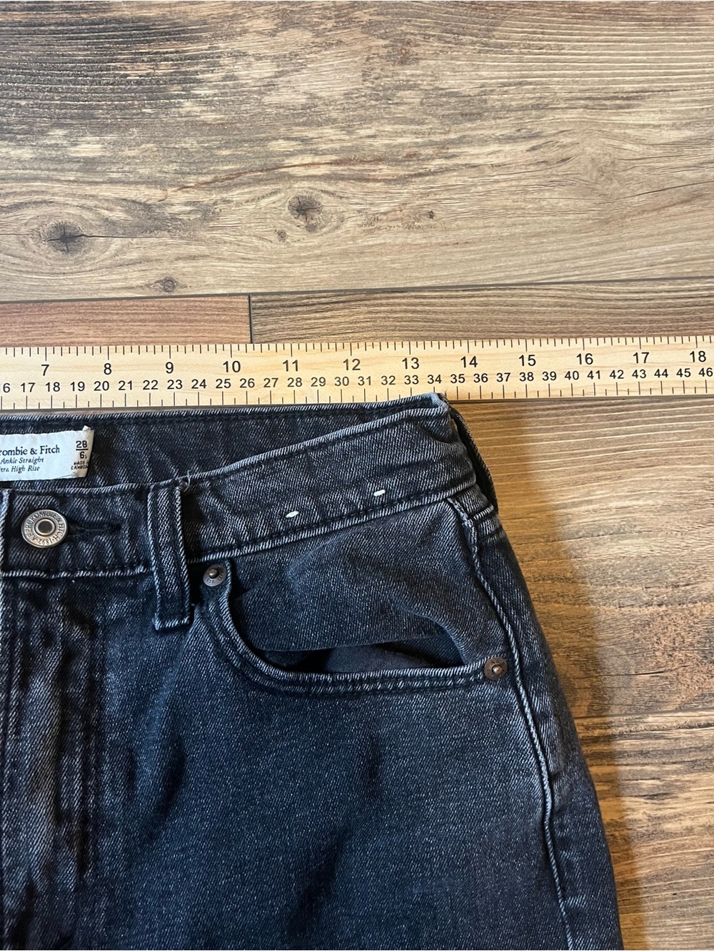 Abercrombie & Fitch Ankle Straight Ultra High Rise Black Jeans Womens 28 - Picture 4 of 6